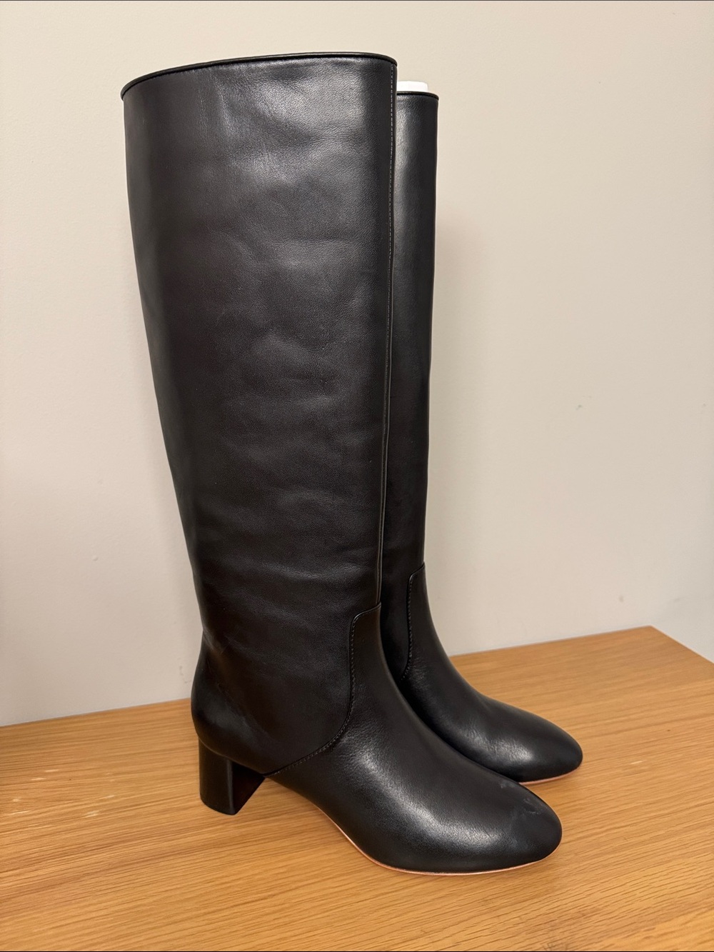 Loeffer Randall Tall Black Leather Knee-High Boots 6B